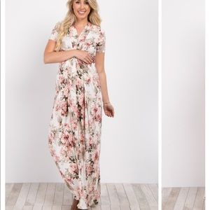 Maxi floral maternity dress